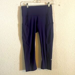 Lululemon Fast & Free Crop II *Nulux 19" Stony Grape, 6